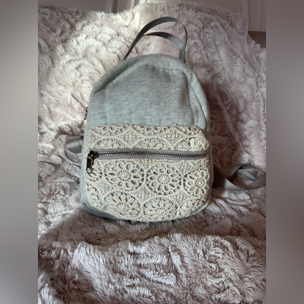 Elegant Gray and Cream Backpack
